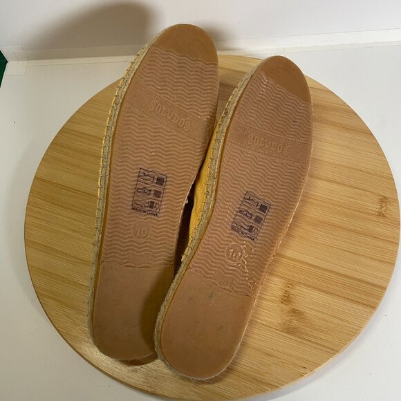Soludos Women 10 Yellow Espadrille Kiki Slip On Mule Tassel Travel Cruise Summer - Picture 8 of 9